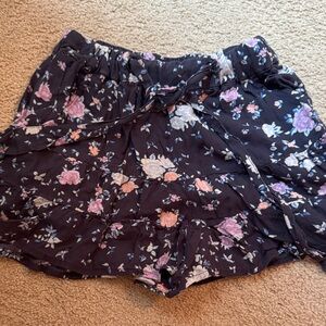 Metallic Silver Knit Skort